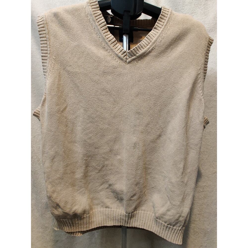 Vintage Ivy Crew Sweater Vest Men's Size XXL Beige V Neck Preppy